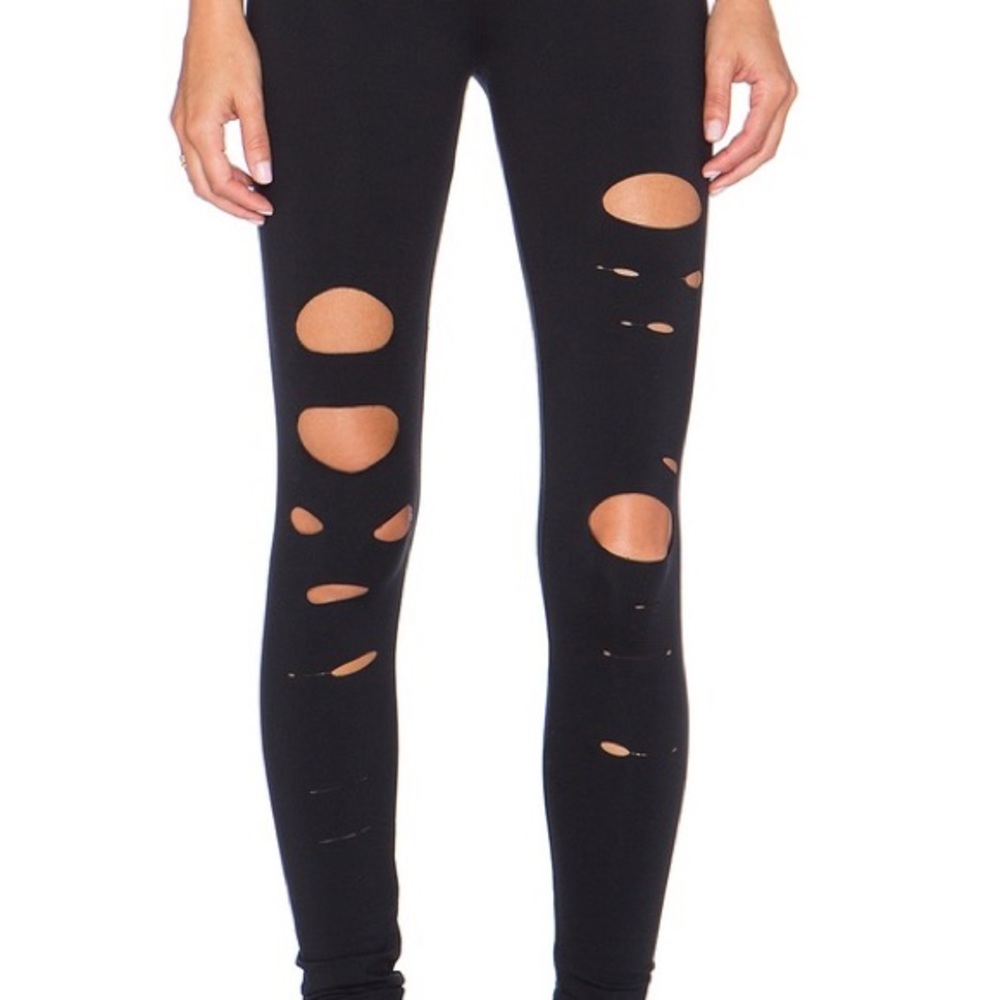 Solow black cut up leggings, size S